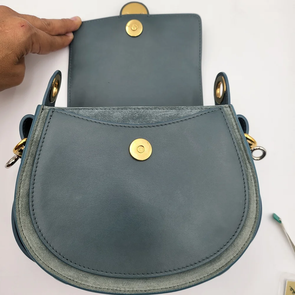 CHLOE Calfskin Small Tess Bag in Faded Blue, Authentic w/ COA. - Picture 8 of 16